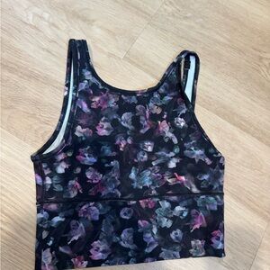 Lululemon Athletica Floral Tank Top & Leggings- Black and Purple